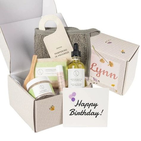 Happy birthday gift for women Lavender Body Oil, 40th Birthday Gifts For Women, Spa Box, Gift Baskets For Women, Healing Vibes, Spa Gift Basket, Bath Gift Set, Spa Gift Box, Bath Gift