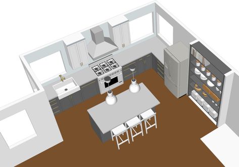 Sketchup Kitchen, Kitchen Set Modern, Sketchup Rendering, Kitchen Design Software, Modern Kitchen Apartment, Kitchen Simple, Google Sketchup, Kitchen Apartment, Friends Design