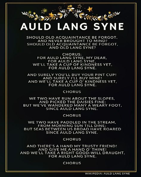 Auld Lang Syne #lyrics ❄ #hugZz ツ Auld Lang Syne Lyrics, Auld Lang Syne, Event Ideas, Year 2024, Chorus, Happy New Year, Mindfulness, Music, Quick Saves