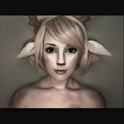 Deer Makeup - Mugeek Vidalondon Helen Stifler, Faun Costume, Deer Makeup, Animal Makeup, Deer Costume, Makeup Tumblr, Pretty Halloween, Halloween 2014, Stage Makeup