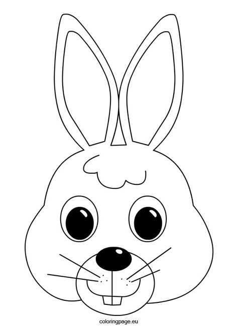 bunny_mask Faces Coloring Pages, Coloring Pictures Of Animals, Printable Animal Masks, Face Coloring, Coloring Mask, Rabbit Face, Easter Bunny Colouring, Elephant Coloring Page, Rabbit Colors