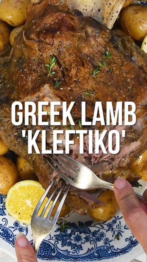 Greek Goat Recipes, Greek Lamb Kleftiko Recipe, Greek Lamb And Potatoes, Kleftiko Recipe Lamb Slow Cooker, Greek Kleftiko Recipe, Greek Roast Lamb, Greek Lamb Kleftiko, Crockpot Greek Recipes, Slow Cooker Greek Lamb