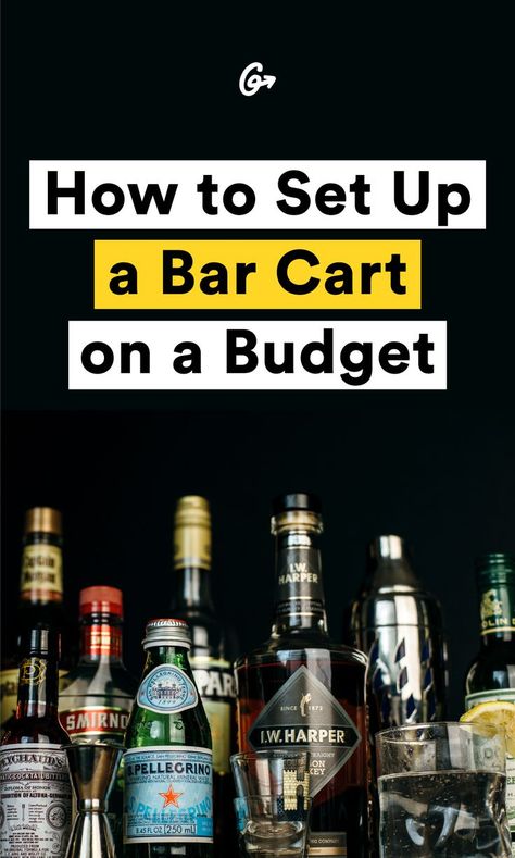 How to Stock a Bar Cart. Stock A Bar, Cocktail Bar Design, Cocktails Cart, Wine Cart, Alcohol Bar, Gold Bar Cart, Home Cocktail Bar, Bar Inspiration, Bar Cart Styling