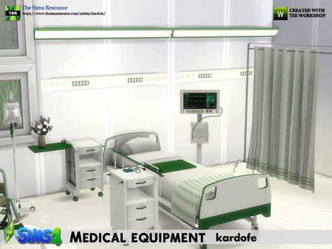 Sims 4 Hospital, Lotes The Sims 4, Furniture Cc, Sims 4 Traits, Muebles Sims 4 Cc, Sims 4 Anime, Cc Furniture, Hospital Room, Sims House Plans