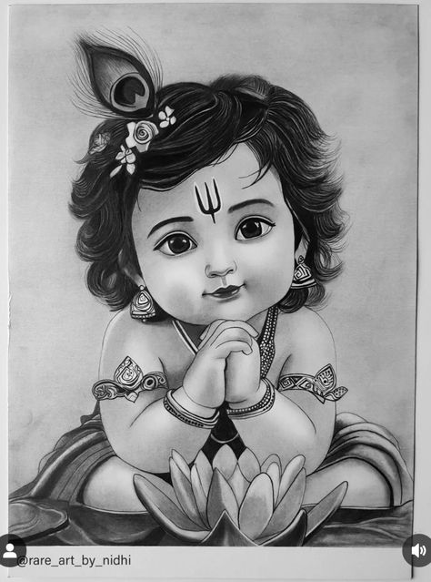 Radha Krishna Portrait Sketch, Bal Gopal Drawing, Baby Krishna Sketch, Krishna Portrait Sketch, Radhe Krishna Drawing Pencil, Cute Krishna Sketch, Art Sketches Pencil Creative Easy Simple, Krishna Sketch Pencil Creative, Shri Krishna Sketch