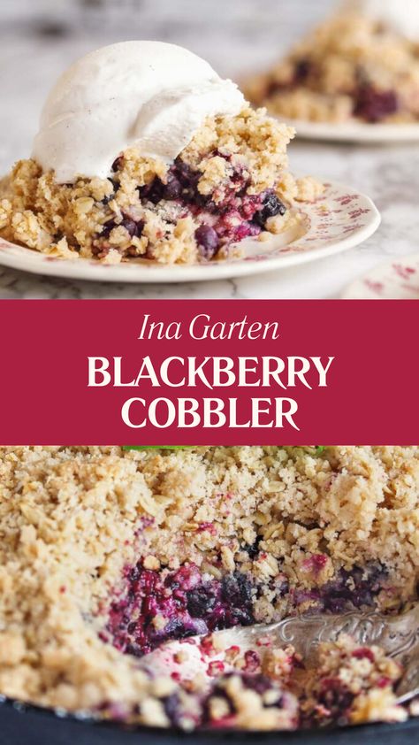 Ina Garten Blackberry Cobbler Blackberry Crisp, Blackberry Cobbler Recipe, Blackberry Crumble, Blackberry Cobbler, Fresh Dishes, Fruit Crisp, Crumble Recipe, Easiest Apples, Cobbler Recipes