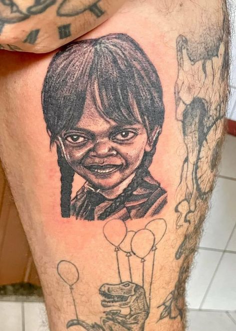 Wednesday Addams Tattoo, Tattoo Calf, Tattoo Cherry, No Regrets Tattoo, Optical Illusion Tattoo, Fan Tattoo, Bone Tattoos, Samuel L Jackson, Tattoo Fails