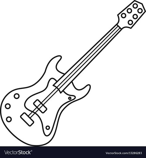 Sketch Guitar, Electric Guitar Icon, Electric Guitar Illustration, Guitar Cartoon, Guitar Outline, Guitar Icon, Guitar Svg, Guitar Illustration, Guitar Vector