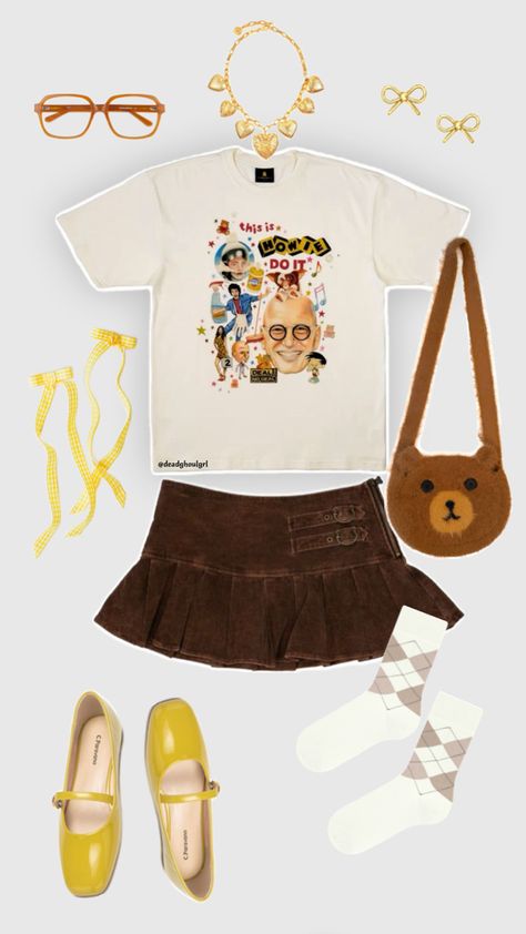 TEDDY FRESH:  THIS IS HOWIE DO IT TEE BEAR BUCKLE CORDUROY SKIRT FUZZY KNIT BEAR BAG Teddy Outfit, Teddy Fresh, Bear Bag, Corduroy Skirt, Movie Tv, Do It, Fashion Beauty, Buckle, Skirt