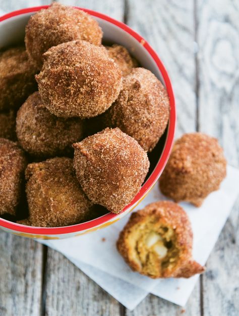 Apple Fritter Hush Puppies | Charleston Magazine Carolina Recipes, Charleston Food, Hush Puppies Recipe, Apple Fritter, City Magazine, Apple Fritters, Delicious Cake Recipes, Honey Recipes, Yummy Eats