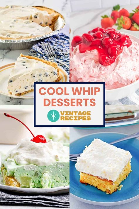 Easy Whip Cream Desserts, Coolwhip Pudding Recipes, Cool Whip Recipes Easy, Cool Whip Desserts Easy, Recipes Using Cool Whip, Cool Whip Dessert Recipes, Pudding And Cool Whip Dessert, Dream Whip Recipes, Desserts With Cool Whip