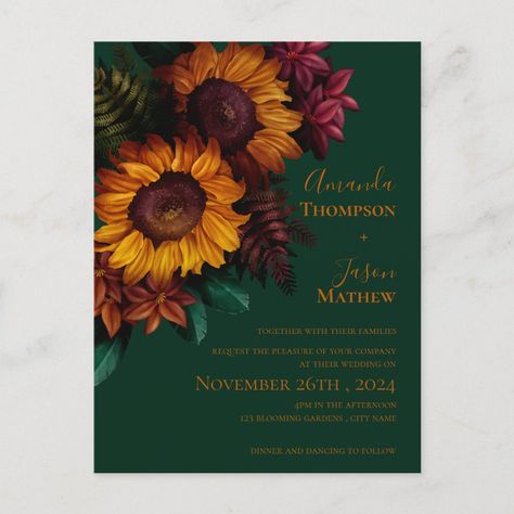 Orange Floral Wedding, Postcard Wedding Invitation, Modern Wedding Invitation, Wedding Party Supplies, Future Wedding Plans, Floral Wedding Invitation, Wedding Essentials, Modern Wedding Invitations, Floral Wedding Invitations