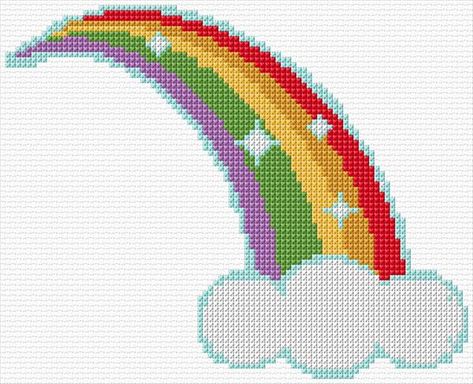 Rainbow|14|4899|x-stitch|10 Free Patterns Online Rainbow Cross Stitch Pattern Free, Rainbow Cross Stitch, Cross Stitch Calculator, Dmc Thread, Online Pattern, Cross Stitch Patterns Free, Free Cross Stitch, Plastic Canvas Patterns, Canvas Patterns