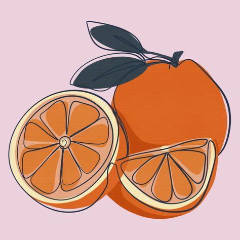 Tattoo Of Orange Fruit, Orange Juice Drawing, Juice Drawing, Potty Party, Minimalist One Line Art, Orange Doodle, Orange Drawing, Orange Tattoo, Sisters Tattoo