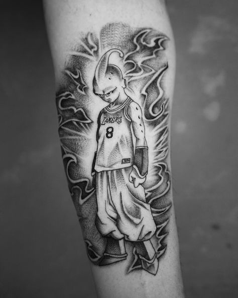 Kid Buu Tattoo, Jersey Tattoo, Kobe Jersey, Kid Buu, Lakers Jersey, Kobe Bryant, Follow Me On Instagram, Dragon Ball Z, Dragon Ball