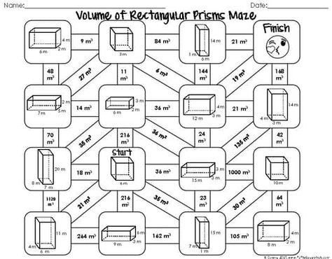 Volume Maze Math Maze, Math Fractions, 3d Shapes, Learning Math, Quick Saves