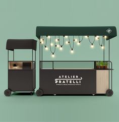 Cafe Stand Design, Pop Up Food Stand Ideas, Pop Up Kiosk, Pop Up Store Design Ideas, Roda Gerobak, Pop Up Kitchen, Street Food Cart, Cafe Corner, Pop Up Design