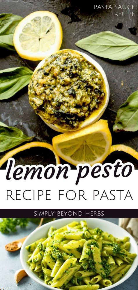 Lemon Pesto Sauce, Pesto Pasta Sauce, Easy Pesto Recipe, Lemon Pesto Pasta, Healthy Whole Food Recipes, Recipe For Pasta, Pesto Sauce For Pasta, Healthy Pesto, Lemon Pesto