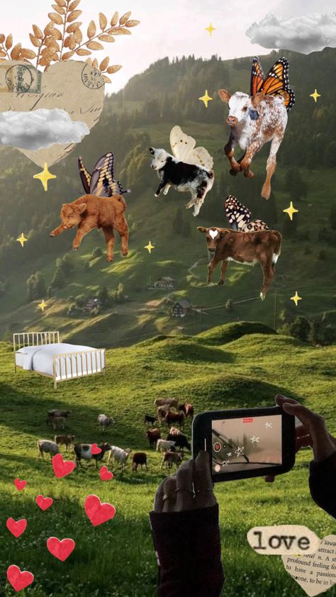 Have you ever seen floating moos?? #vibes #cows #happy #aesthetic #butterfly #cottagecore #cows #wallpaper #quotes #animals #love Cow Core Aesthetic, Cow Wallpaper Laptop, Cow Wallpaper Aesthetic, Cottagecore Cow, Butterfly Cottagecore, Farm Core, Happy Aesthetic, Cow Wallpaper, Aesthetic Butterfly