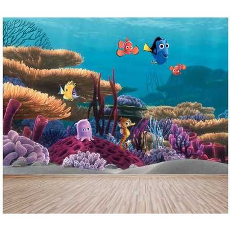 Underwater Backdrop, Finding Nemo Fish Tank, Finding Nemo Nursery, Nemo Nursery, Nemo Birthday Party, Ocean Mural, Blue Tang Fish, Pro Create, Disney Finding Nemo