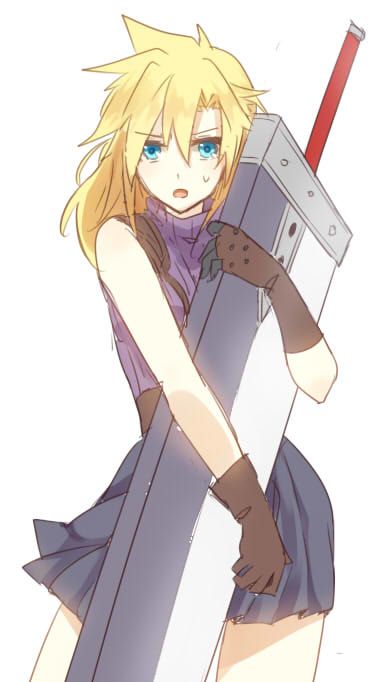 Cloud Strife Genderbend, Fem Cloud Strife, Female Cloud Strife, Ff7 Cloud, Final Fantasy Funny, Final Fantasy Cloud Strife, Final Fantasy Cloud, Final Fantasy Collection, Final Fantasy Artwork