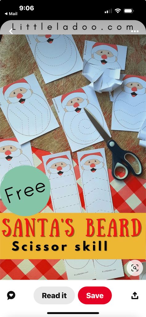 Scissors Skills, Preschool Christmas Activities, Christmas Units, Christmas Centers, Santa Crafts, Free Printable Cards, Christmas Kindergarten, Scissor Skills, Winter Preschool