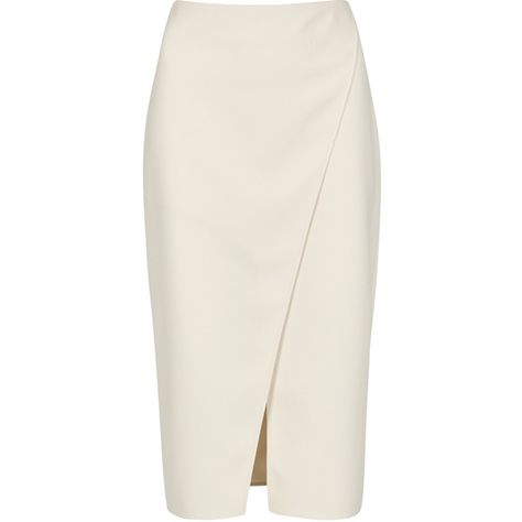 Acne Studios Pau Cream Wrap-effect Pencil Skirt - Size 6 (15,535 DOP) ❤ liked on Polyvore featuring skirts, bottoms, saias, wrap pencil skirt, wrap skirts, wrap around skirt, wraparound skirt and acne studios Office Skirts, Cargo Skirt Outfit, Wrap Pencil Skirt, Fall Leather Jacket, Wraparound Skirt, Cream Pencil Skirt, Skirt Details, Skirt Wrap, Pencil Skirt Outfits