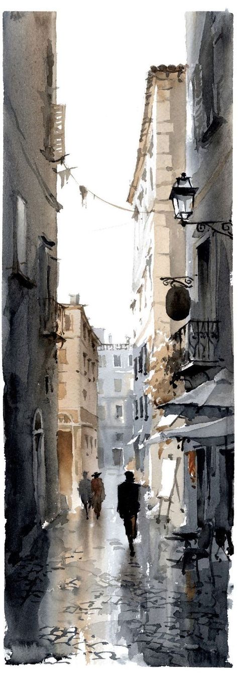 Watercolor Architecture, 수채화 그림, Urban Sketchers, Wow Art, Watercolor Inspiration, Art Watercolor, Watercolor Landscape, Art Works, Colorful Art