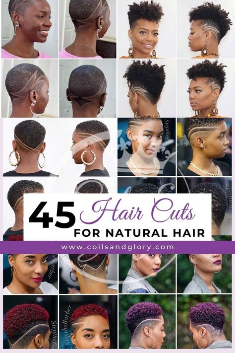 45 Edgy Fade Hair Cuts for Black Women with Short Hair in 2023 - Coils and Glory Natural Fades For Black Women, Short Natural Fades For Black Women, Hair Cut For Black Women, Short Fades For Women, Faded Haircuts For Black Women, Fade Haircuts For Black Women, Hair Fades Women, Faded Haircut For Women Black, Faded Haircut For Women