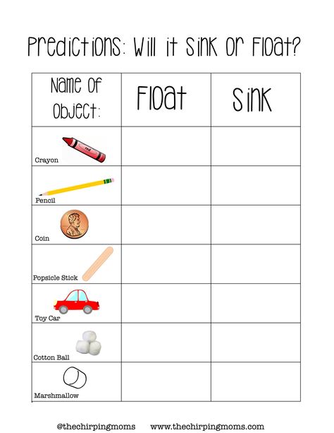 Sink Or Float Stem Challenge, Science Preschool Lesson Plan, Float Or Sink Preschool, How To Homeschool Kindergarten, Homeschool Kindergarten Science, Sink And Float Preschool, Science Experiments Kids Kindergarten, Science For Kids Worksheets, Homeschool Project Ideas