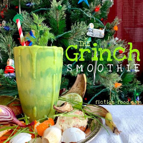 Fiction-Food Café: Dill Fruit Smoothie | The Grinch The Grinch Stole Christmas, Grinch Stole Christmas, The Grinch, Frozen Treats, Fruit Smoothies, Adaptation, Moscow Mule Mugs, Yule, The Recipe