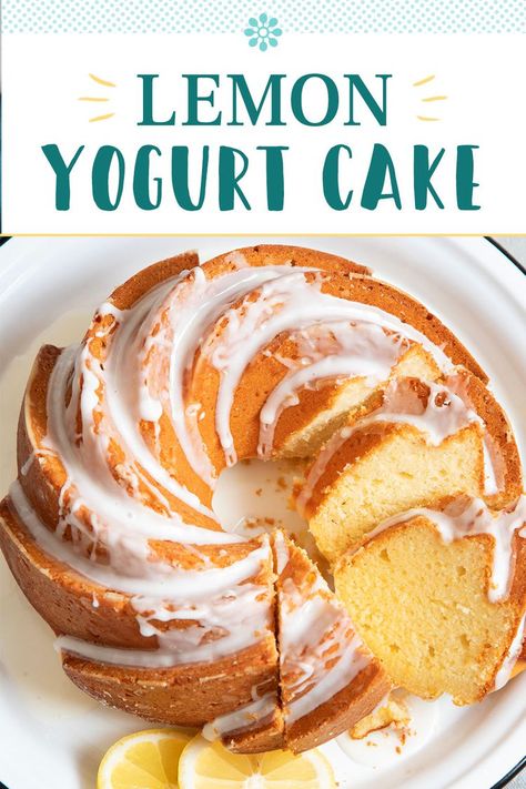 Lemon Yogurt Bundt Cake, Yoghurt Lemon Cake, Lemon Yoghurt Cake Recipe, Cake Made With Yogurt, Lemon Yogurt Cake Recipe, Lemon Yogurt Cake, Yoghurt Cake, Lemon Yogurt, Lemon Dessert Recipes