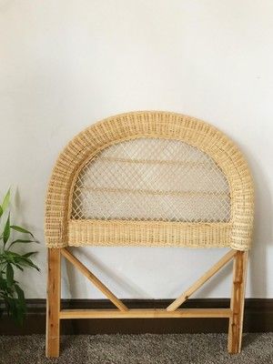 So Many Boho Headboards! - Pretty Real Boho Headboards, Twin Bed Headboard, Bamboo Headboard, Tips For Life, White Wicker Furniture, Boho Headboard, Small Playroom, Bamboo Bed, Vintage Headboards