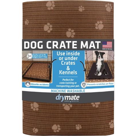 DRYMATE Protective Dog Crate Mat Liner Potty Training Pad, Brown Stripe, X-Large, 27-in x 42-in - Chewy.com Dog Crate Mat, Protective Dogs, Soft Paws, Potty Pads, Cat Litter Mat, Crate Mat, Crate Cover, How To Make Brown, Pet Crate