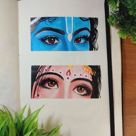 Krishna Eyes Drawing Pencil, Radha Eyes Drawing, Radha Eyes Painting, Radha Krishna Eyes Painting, Radha Krishna Eyes Drawing, Krishna Eyes Drawing, Krishna Eyes Painting, Radha Krishna Eyes, Radha Krishna Painting Easy