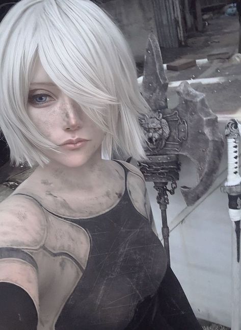 Nier Automata A2, A2 Nier, Werewolf Aesthetic, 2b Nier Autómata, Retro Horror, Female Anatomy, Nier Automata, 영감을 주는 캐릭터, Profile Photo