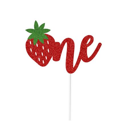 Spring Birthday Decor, Summer Birthday Decor, Strawberry Smash Cake, Strawberry Cake Topper, Fruit Cupcakes, Diy Dessert, Smash Cake Topper, One Cake Topper, One Cake