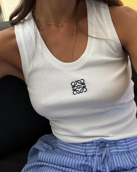 Loewe Tank Top, Euro Outfits, Loewe Top, Fits For Fall, Spring Outfits Aesthetic, Womens Tank Tops Summer, Loewe Anagram, Stylish Celebrities, Future Clothes