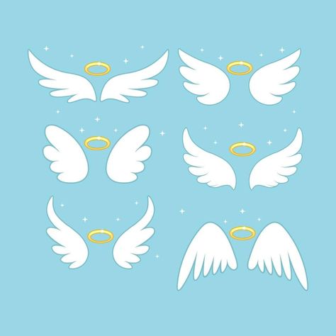 Sparkle angel fairy wings with gold nimbus, halo isolated on background. Vector cartoon design. Angel Wings Cartoon, Wings Sketch, Angel Wings Painting, Angel Wings Drawing, Angel Wings Illustration, Eagle Vector, White Angel Wings, Wings Drawing, Angel Drawing