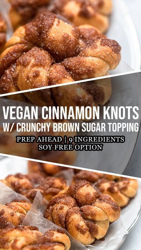 Cinnamon Knots, Vegan Pastries, Vegan Cinnamon Rolls, Vegan Baking Recipes, Easy Vegan Dessert, Vegan Bakery, Dairy Free Dessert, Vegan Dessert Recipes, Vegan Treats