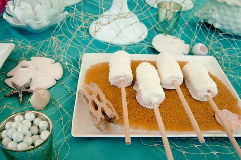 Beach Party Desserts, Beach Bridal Shower Ideas, Fishing Themed Wedding, Bridal Shower Desserts Table, Bridal Shower Desserts, Wedding Shower Party, Fishing Wedding, Wedding Shower Themes, Beach Bridal Showers