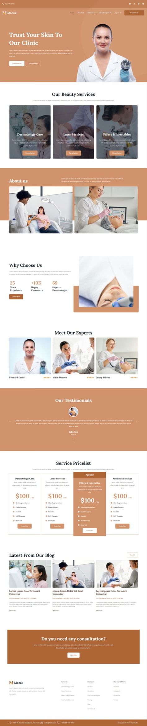 Macak - Dermatology Clinic Elementor Template Kit Mood Board Layout, Medical Website Design, Website Layout Inspiration, Website Design Inspiration Layout, Web Design Examples, Dermatology Clinic, Ad Template, Website Design Layout, Web Design Tutorials