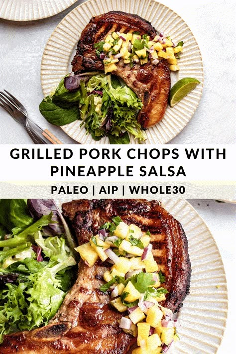 Aip Pork Chop Recipes, Aip Pork Chops, Aip Drinks List, Aip Pork Recipes, Whole 30 Pork Chops, Paleo Pork Chop Recipes, Endo Recipes, Pork Chops With Pineapple, Aip Lunch