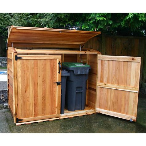 Outdoor Living Today Oscar 6 x 3 ft. Waste Management Shed - OSCAR63 Garbage Can Storage, Trash Can Storage, Cedar Shed, Garbage Shed, Bin Shed, Storage Outdoor, Design Hall, Garbage Storage, Outdoor Space Design