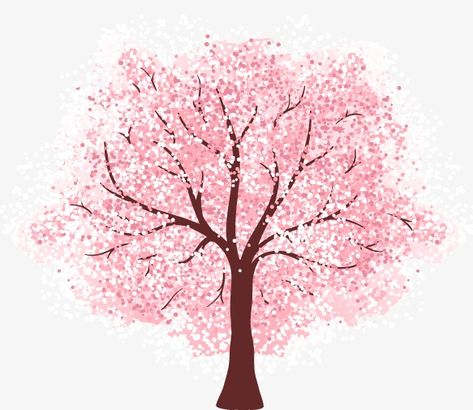 Sakura Tree Drawing, Tree Vector Png, Tree Watercolor Painting, Cherry Blossom Japan, Tree Vector, Tree Artwork, Sakura Tree, Spring Tree, Tree Carving