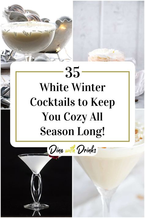 Collage of 4 white winter cocktails. Winter Wonderland Cocktail, Cocktails With Gin, Fundraiser Party, White Drinks, White Cocktails, Winter Cocktails, Hot Chocolate Mix, The Best Recipes, Winter Nights