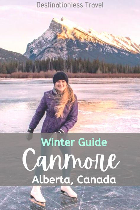 Canmore, Alberta is one of the most beautiful places to visit in Canada. Located right next to Banff National Park, Canmore is the perfect place to visit on holidays. There are lots of fun things to do in Canmore in the winter too! This blog is a complete guide to enjoying winter in Canmore including 25 different fun winter activities! Canmore Alberta Things To Do, Canada In Winter, Places To Visit In Canada, Quarry Lake, Lake Louise Canada, Canada Christmas, Alberta Travel, Canmore Alberta, Canada Trip