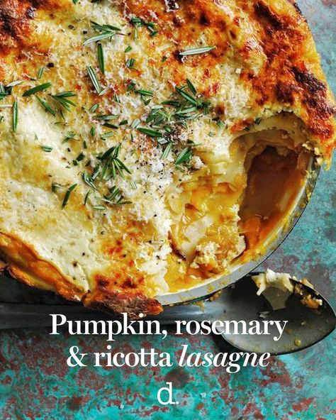 delicious. Australia Pumpkin Lasagne, Apple Cinnamon Roll Lasagne, Pumpkin Sausage Lasagna, Pumpkin Kale Lasagna, Pumpkin And Ricotta Lasagne, Pumpkin Lasagna, Rosemary, Ricotta, Lasagna