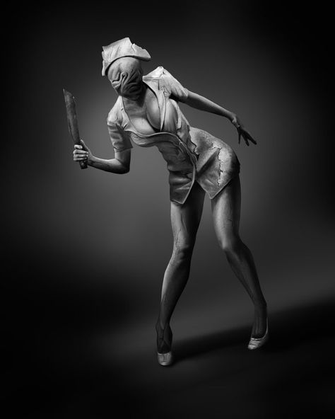 silent hill nurse by Mattspaintings Bubblehead Nurse, Nurses From Silent Hill, Silent Hill Nurse Art, Nurse From Silent Hill, Silent Hill Nurse Mask, Silent Hill Nurse And Pyramid Head, Silent Hill 4 The Room, Silent Hill Series, P.t. Silent Hill