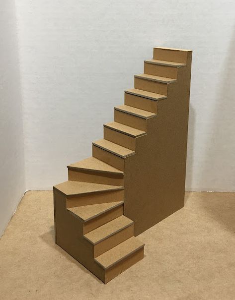 Cricut Chipboard, Dollhouse Stairs, Conceptual Model Architecture, Inflatable Party Decorations, Kit Bashing, Moving Walls, Concept Models Architecture, New Staircase, Stairs Architecture